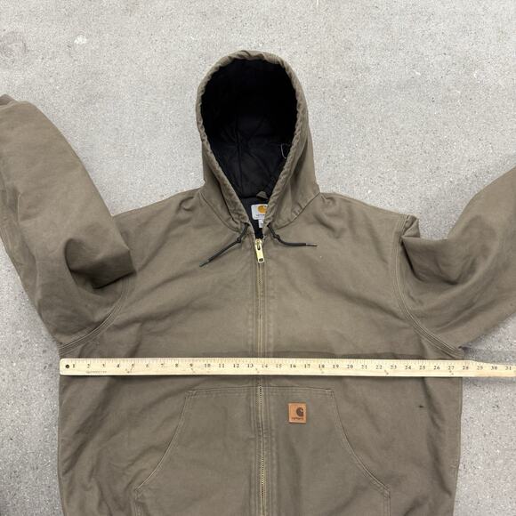 Carhartt Quilted Full Zip Hooded Canvas Coat Men Sz XL - Picture 5 of 8